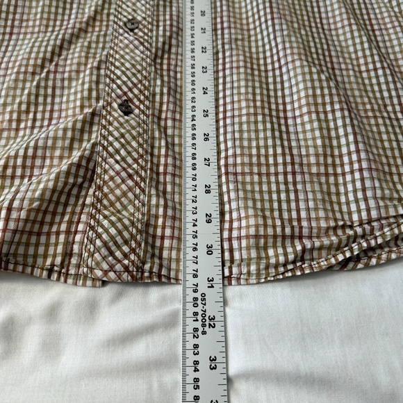 RANCHO Estancia Men's Vintage Mini Check Long Sleeve Button Shirt Brown Size XL - Picture 10 of 12